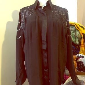 Mexican inspired button down Blouse